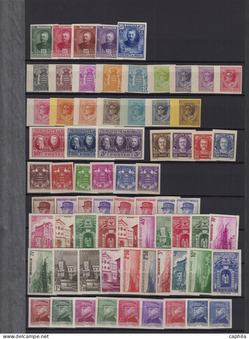 - MONACO NON DENTELÉS, 1923/1951, XX, Entre Le N°65 Et 375, Et PA 2 Et 41, En Pochette - Cote : 3950 € - Collections, Lots & Series