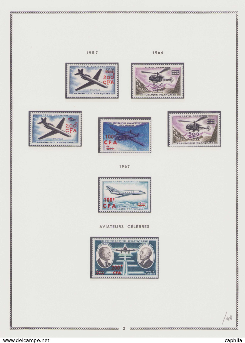 - REUNION, 1949/1974, XX, n°281/432 + PA 45/62 + T 36/54, sur feuilles Moc, en pochette - Cote : 1960 €