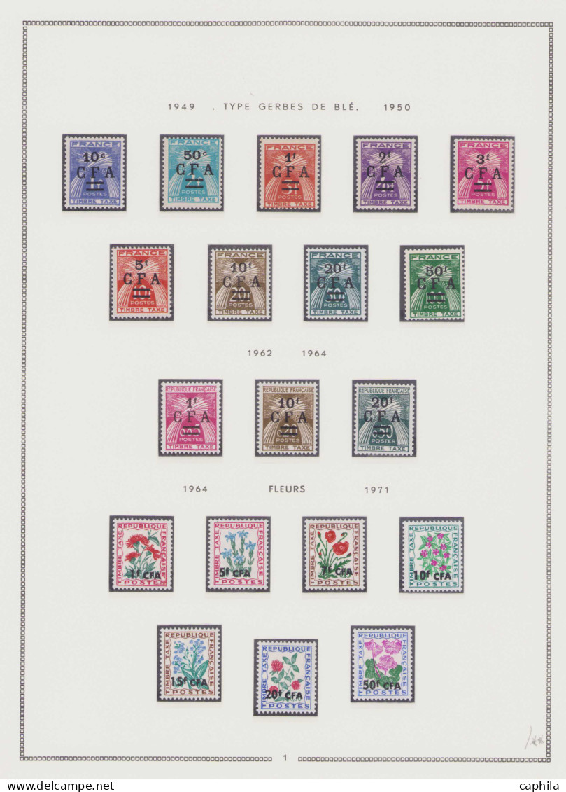 - REUNION, 1949/1974, XX, n°281/432 + PA 45/62 + T 36/54, sur feuilles Moc, en pochette - Cote : 1960 €