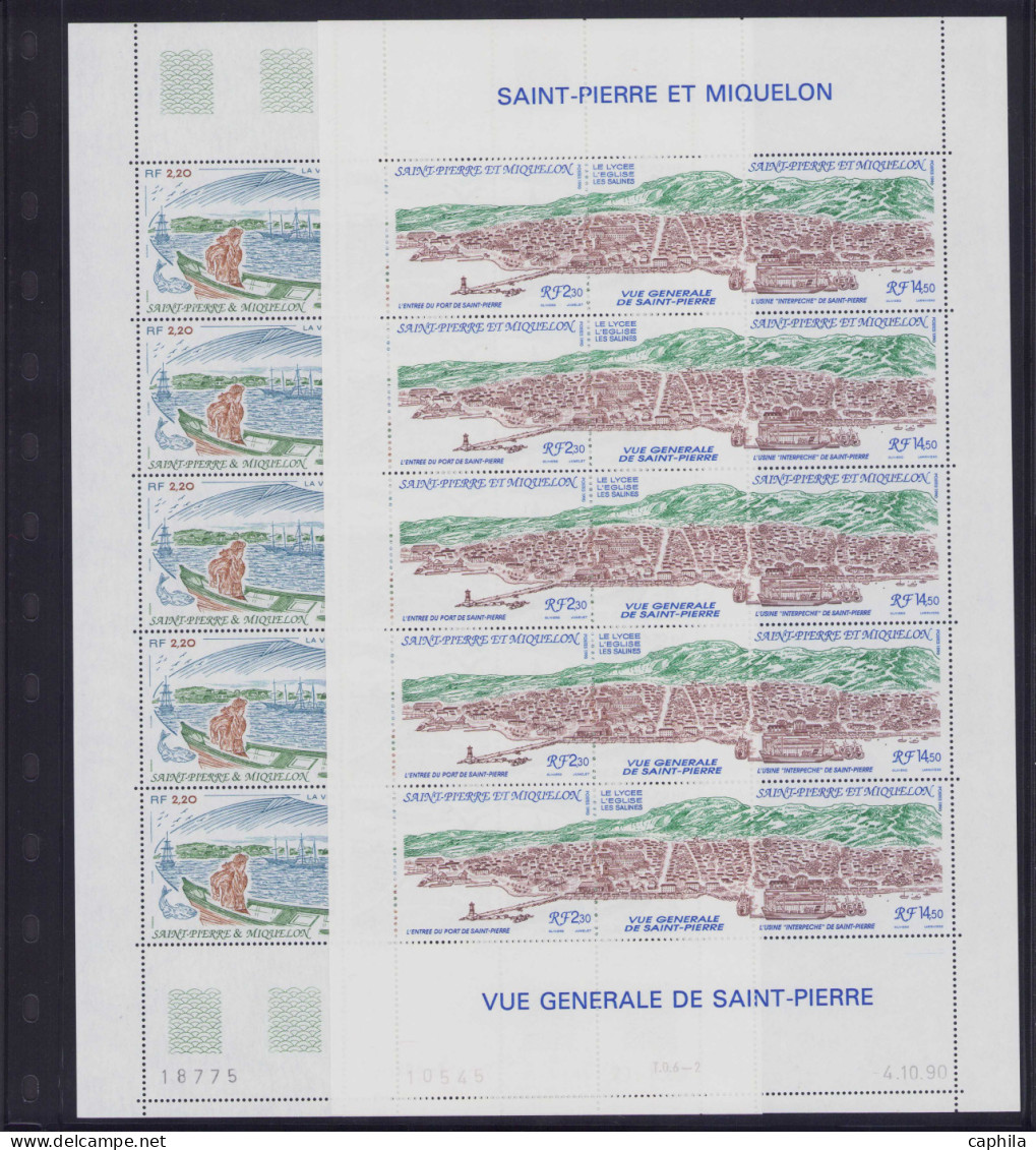 - ST. PIERRE & MIQUELON 1987/2003, XX, Entre Le N°477 Et 797, PA 73 Et 80, En Feuilles Complètes, En Pochette - Cote : 2 - Colecciones & Series