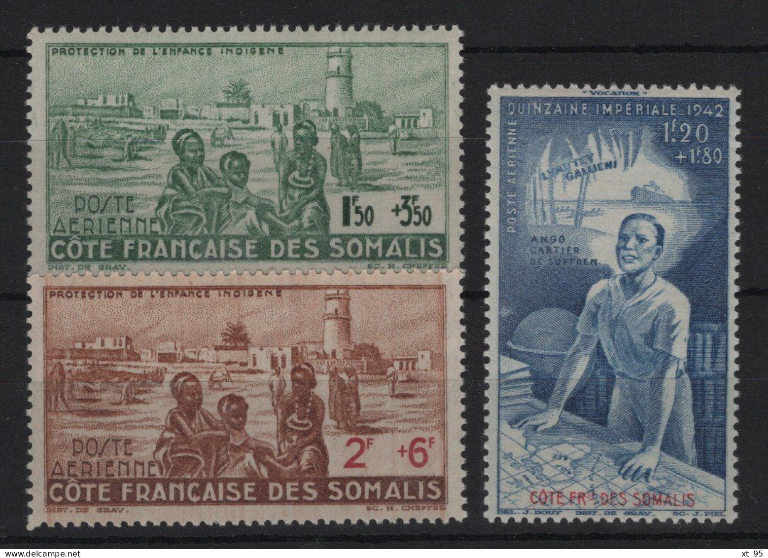 Cote Des Somalis  - PA N°8 à 10 - Cote 10.50€ - ** Neufs Sans Charniere - Unused Stamps