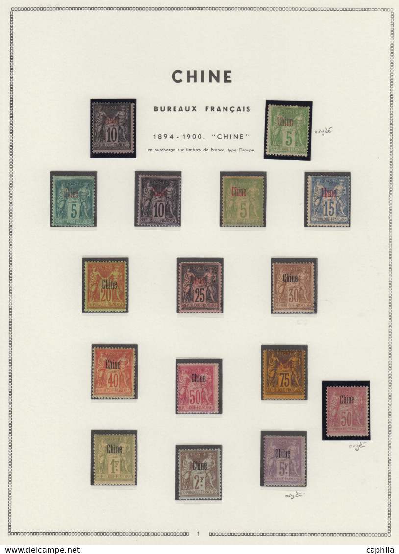 - CHINE FRANCAISE, 1894/1922, X, Obl., N° 1/16 + 23/100 (sauf 47 Et 64A) + T 1/6 + 20/3, Sur Feuilles Moc, En Pochette - - Other & Unclassified