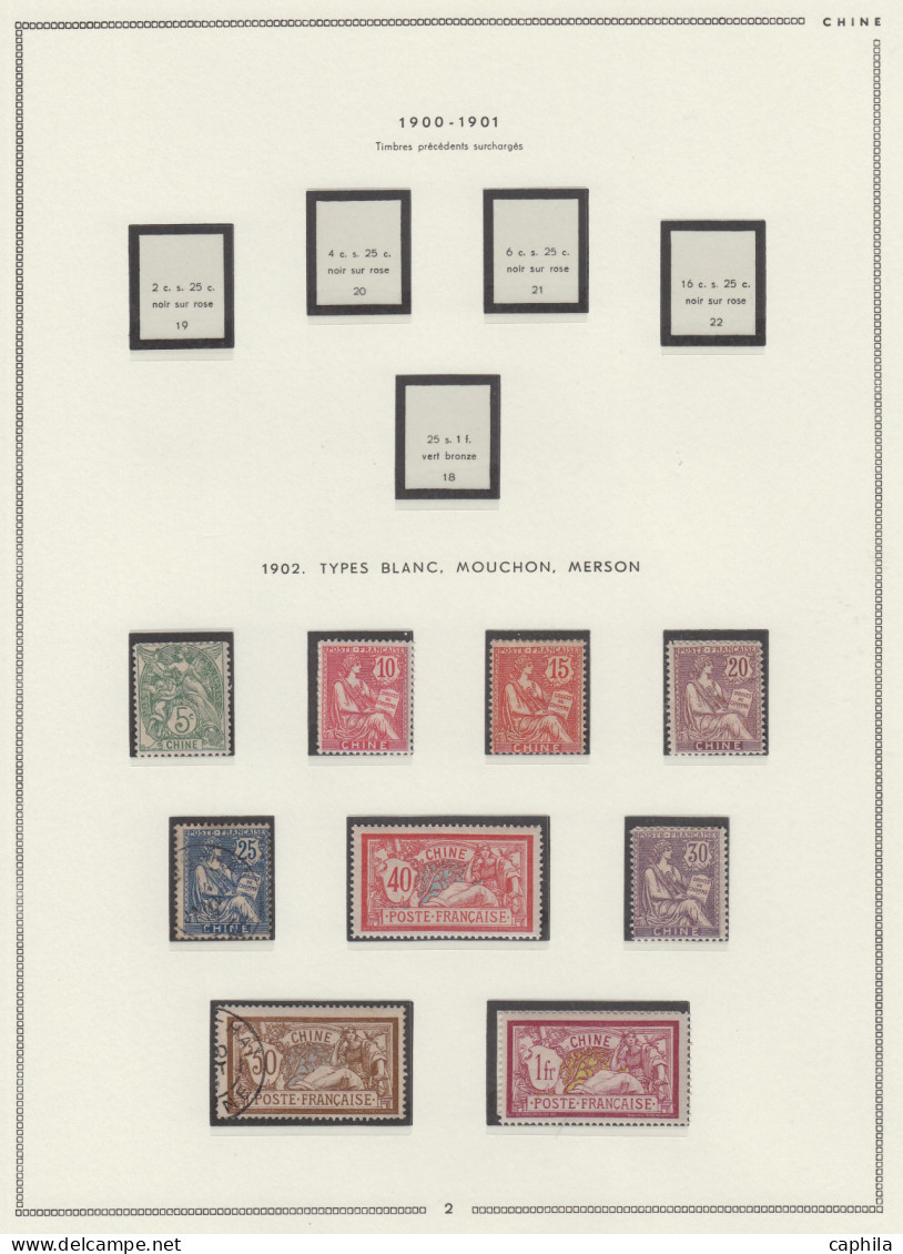 - CHINE FRANCAISE, 1894/1922, X, Obl., N° 1/16 + 23/100 (sauf 47 Et 64A) + T 1/6 + 20/3, Sur Feuilles Moc, En Pochette - - Sonstige & Ohne Zuordnung
