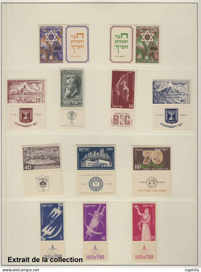 - ISRAEL, 1948/1993, XX, avec , n° 10/1210 (sauf 678/92 - 743 - 816 - 1054) + PA 1/47 + BF 1/47 (certains tabs courts), 