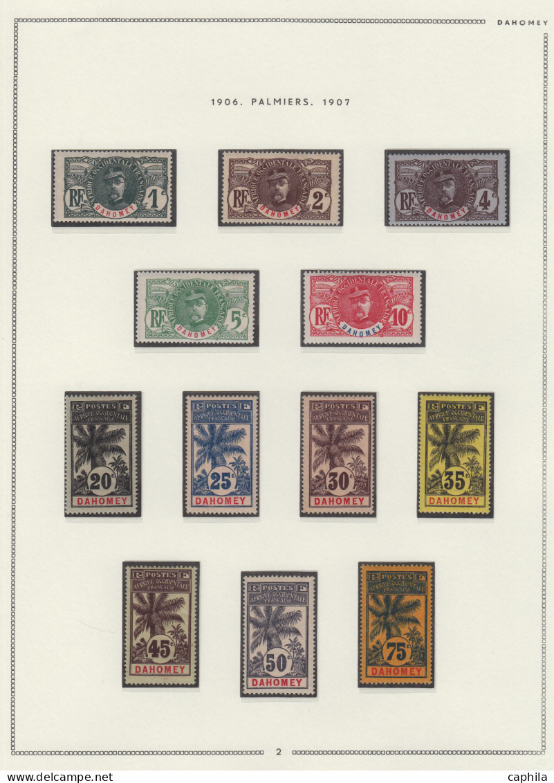 - DAHOMEY, 1899/1944, X, N°1/154 (sauf 41) + PA 1/17 + BF 1 + T 1/31, Sur Feuilles Moc, En Pochette - Cote : 2150 € - Sonstige & Ohne Zuordnung