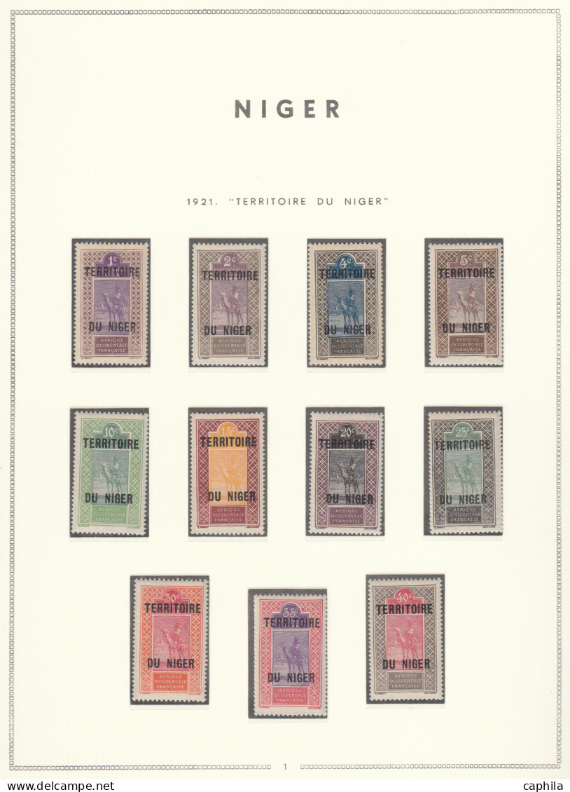 - NIGER, 1921/1944, XX, N° 1/96 + Pa 1/17 + BF 1 + T 1/21, Sur Feuilles Moc, En Pochette - Cote : 567 € - Other & Unclassified