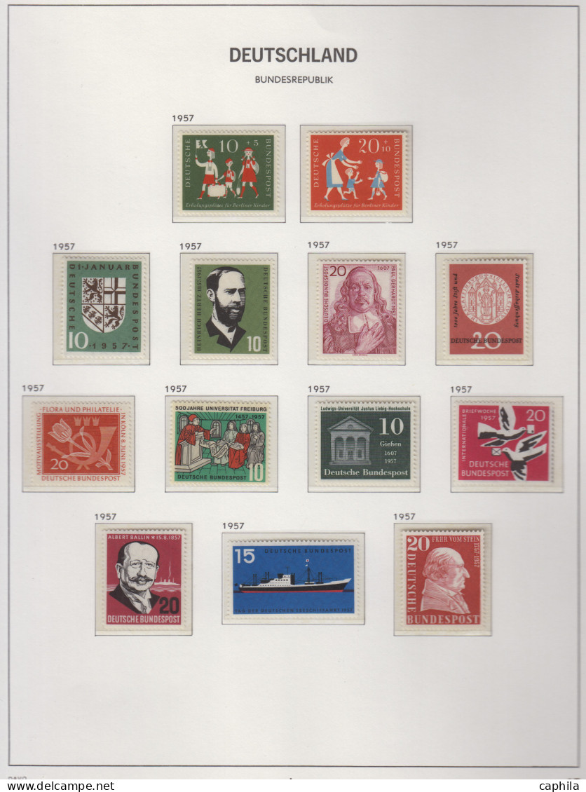 - ALLEMAGNE FEDERALE, 1949/1986, XX, (3 + 9/24 + 52 + 71A/B *), en album Davo - Cote : 5000 €