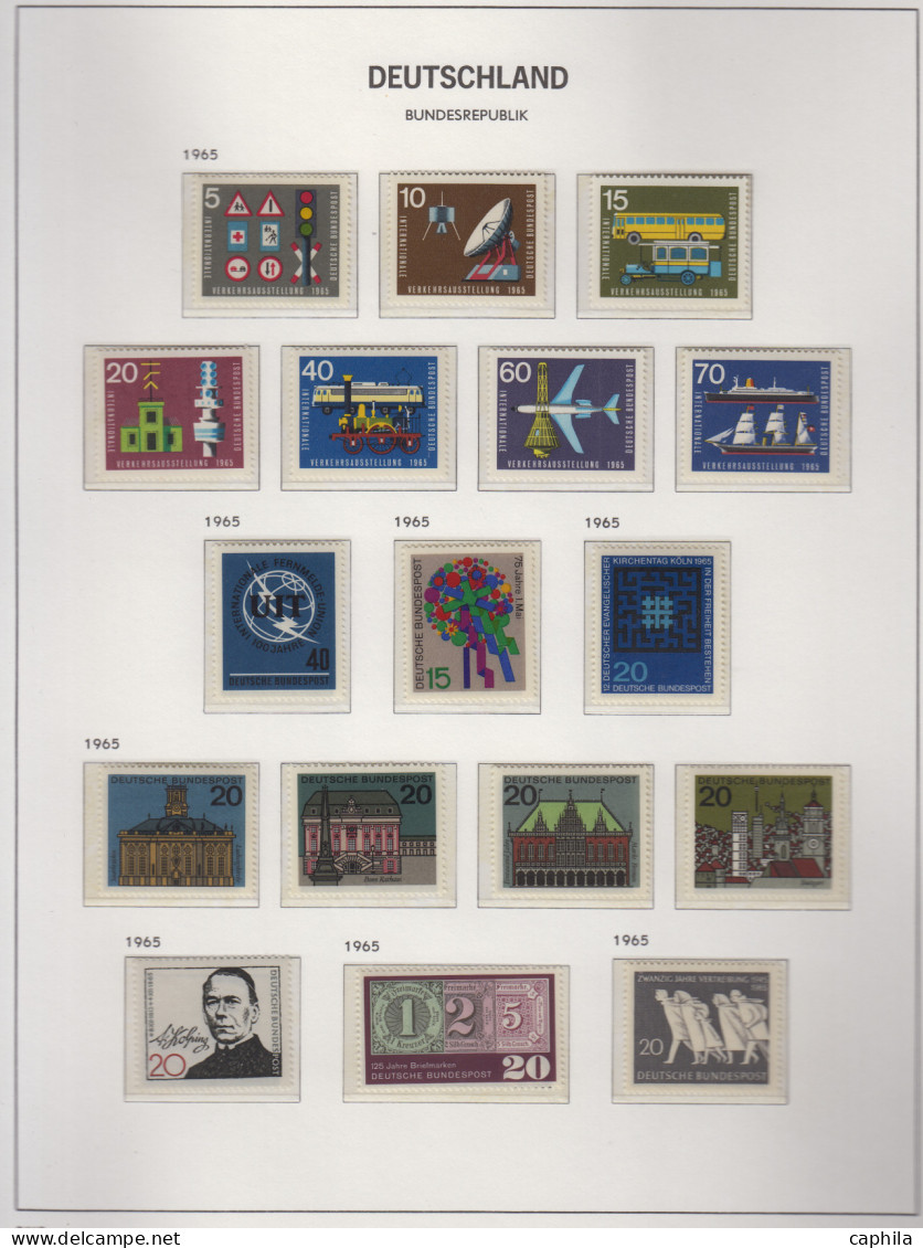 - ALLEMAGNE FEDERALE, 1949/1986, XX, (3 + 9/24 + 52 + 71A/B *), en album Davo - Cote : 5000 €