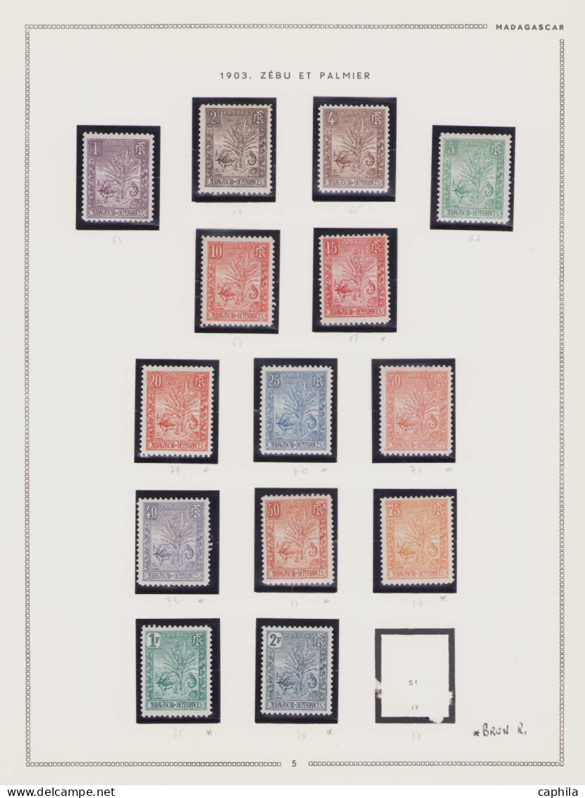 - MADAGASCAR, 1896/1956, X, Quelques Obl., Sur Feuilles Moc, En Pochette - Cote : 2800 € - Autres & Non Classés