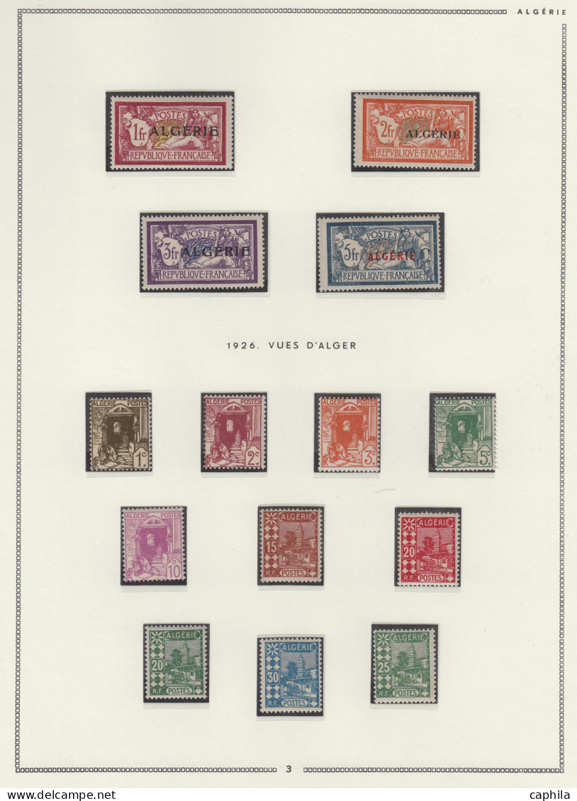 - ALGÉRIE, 1924/1958, XX, N°1/353 (sauf 137A) + PA 1/14 (dont 4A) + T 1A/48 + Préo 1/19 + TT 1/2, Sur Feuilles Moc, En P - Verzamelingen & Reeksen