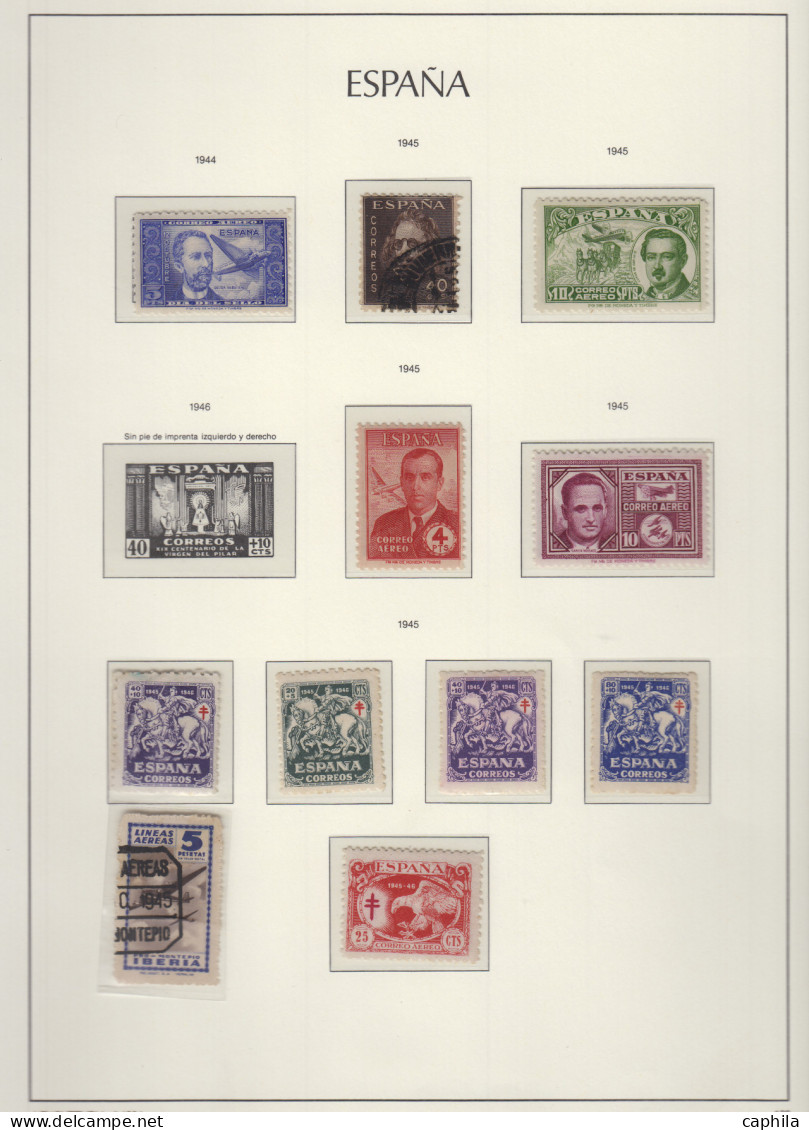 - ESPAGNE, 1850/1948, XX, X, obl., avant 1900 non coté (dont réimpression), en album Leuchtturm - Cote : 8600 €