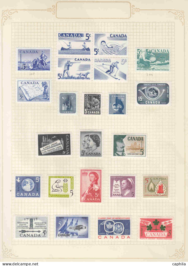 - CANADA, 1939/1964, X, entre le n° 202 et 358, en pochette - Cote : 570 €