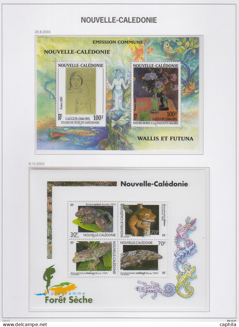 - NOUVELLE-CALEDONIE, 1959/2003, XX, n° 291/909 +A 66/349 +BF2/29 + S1/41+T en 2 albums Davo - Cote : 4660 €