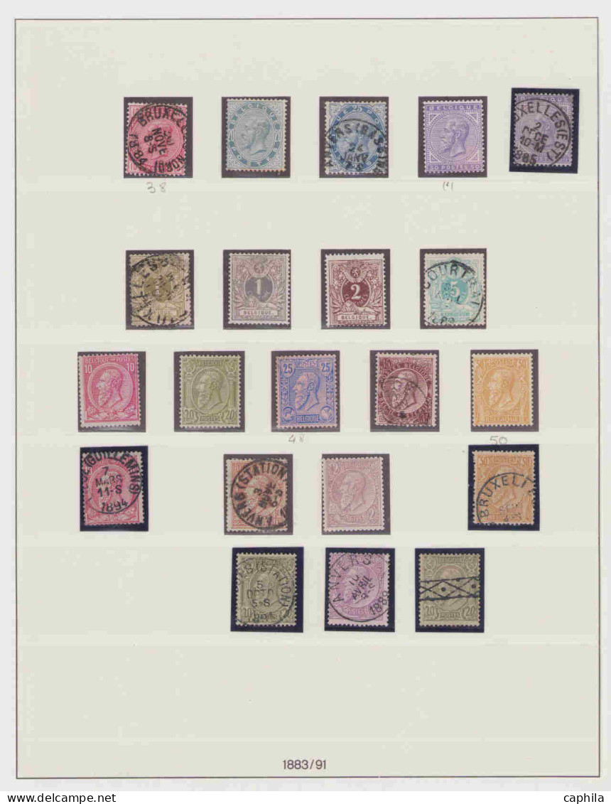 - BELGIQUE, 1849/1939, XX, X, Obl Au Début, Quasi Complet Entre Le N° 1 Et 526, En Album Lindner - Cote : 27000 € - Collections