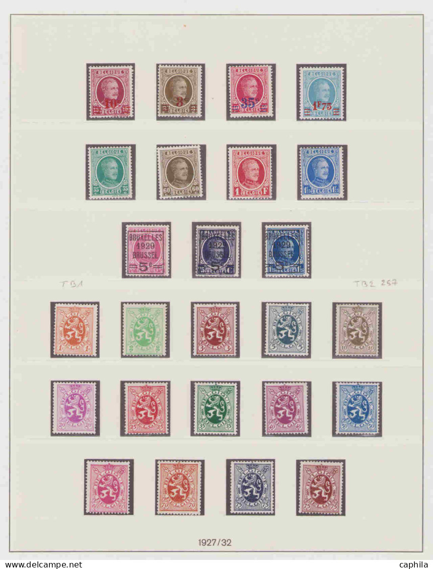 - BELGIQUE, 1849/1939, XX, X, Obl au début, quasi complet entre le n° 1 et 526, en album Lindner - Cote : 27000 €