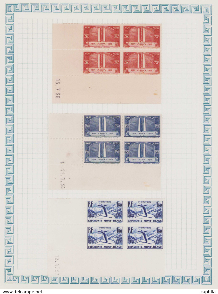 FRANCE - COINS DATÉS, 1936/1938, X, Entre Le N°290 Et 403 + PA 7/13, En Pochette - Cote : 3600 € - Autres & Non Classés