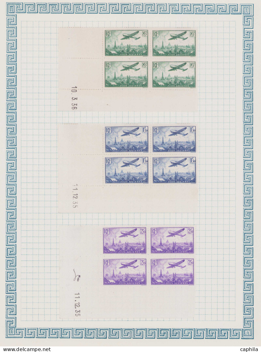 FRANCE - COINS DATÉS, 1936/1938, X, entre le n°290 et 403 + PA 7/13, en pochette - Cote : 3600 €