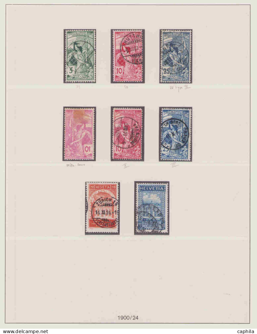 - SUISSE, 1854/1944, Obl (1ex*), n° 25/402 (sauf 91) + A1/39 + Bf1/10, en album Lindner - Cote : 22000 €