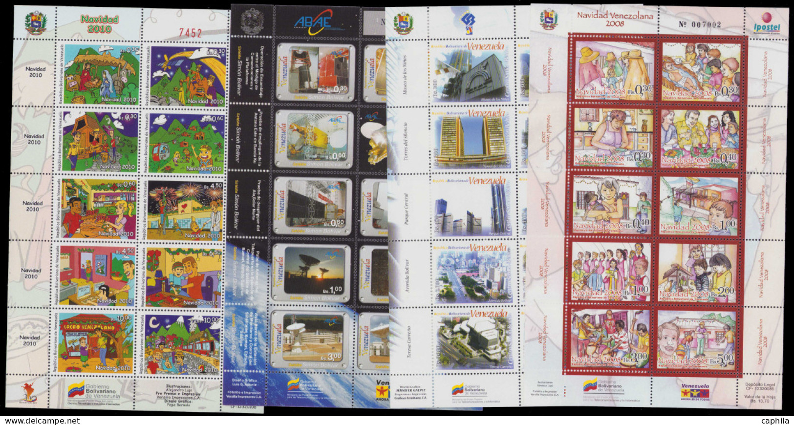 - VENEZUELA, 1986/2011, XX, Lot De Feuilles Avec Marges Illustrées, En Pochette - Cote : 600 € - Venezuela
