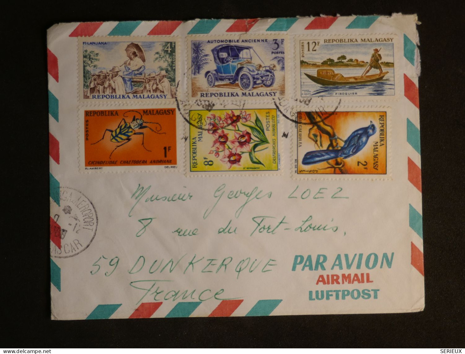 DN5  MADAGASCAR LETTRE  1967  MAJUNGA  A DUNKERQUE  FRANCE  + AFFRANCH INTERESSANT++ - Madagaskar (1960-...)