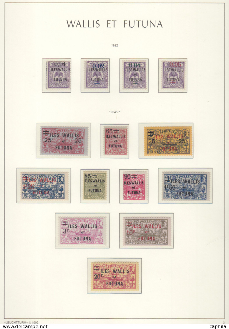 - WALLIS & FUTUNA, 1920/1952, X, N° 1/155 + Pa 1/13 + BF + T 1/23, Sur Feuilles Leuchtturm, En Pochette - Cote : 1750 € - Collections, Lots & Séries