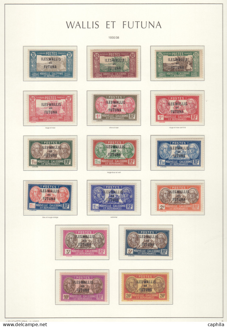 - WALLIS & FUTUNA, 1920/1952, X, N° 1/155 + Pa 1/13 + BF + T 1/23, Sur Feuilles Leuchtturm, En Pochette - Cote : 1750 € - Collections, Lots & Series