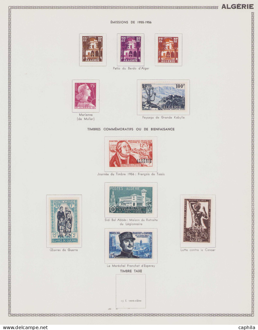 - ALGÉRIE, 1924/1958, X, Poste + Pa + Préo quasi complet, en pochette - Cote : 1750 €