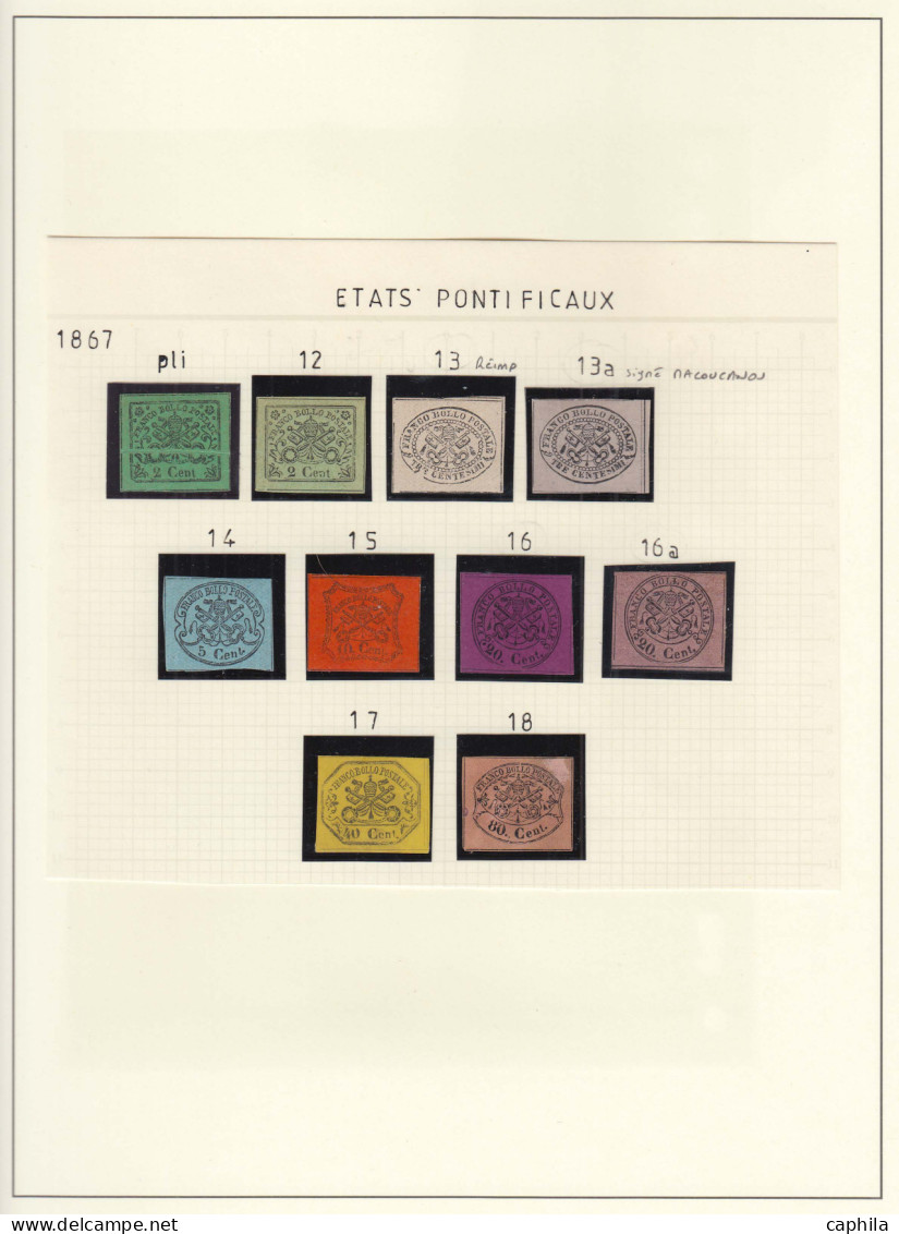 - ITALIE EGLISE, 1852/1868, XX, X, (X), Signés + Quelques Réimpressions + Quelques Faux, Très Forte Cote, En Pochette - Etats Pontificaux