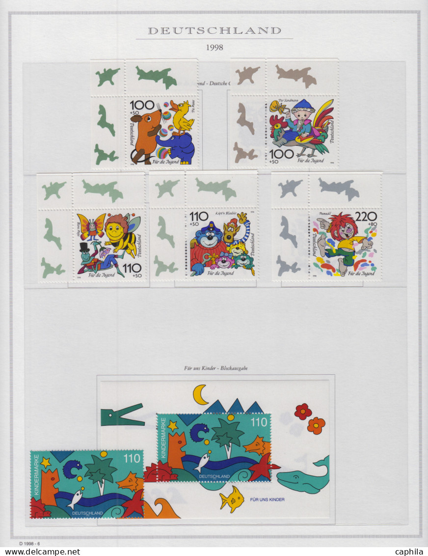 - ALLEMAGNE FÉDÉRALE, 1996/2006, XX, n°1666/2398 (sauf 2079A - 2135A) + BF 34/67 (sauf 56A), en album Marini - Cote : 21