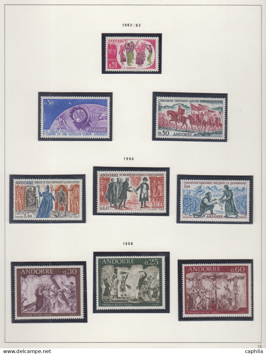 - ANDORRE, 1961/2014, XX, N° 153A + A 5/8 + BF 1/4 + T 42/62, En Album Safe - Cote : 2260 € - Collections