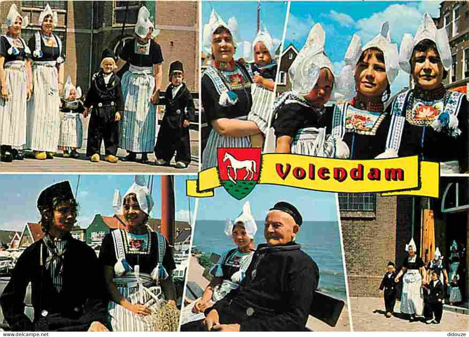 Folklore - Costumes - Pays Bas - Holland - Volendam - Multivues - Blasons - Coiffes - Voir Scans Recto Verso - Costumi