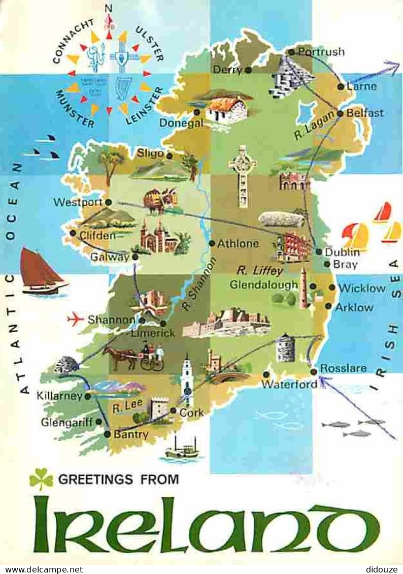 Irlande - Carte Géographique - CPM - Voir Scans Recto-Verso - Altri