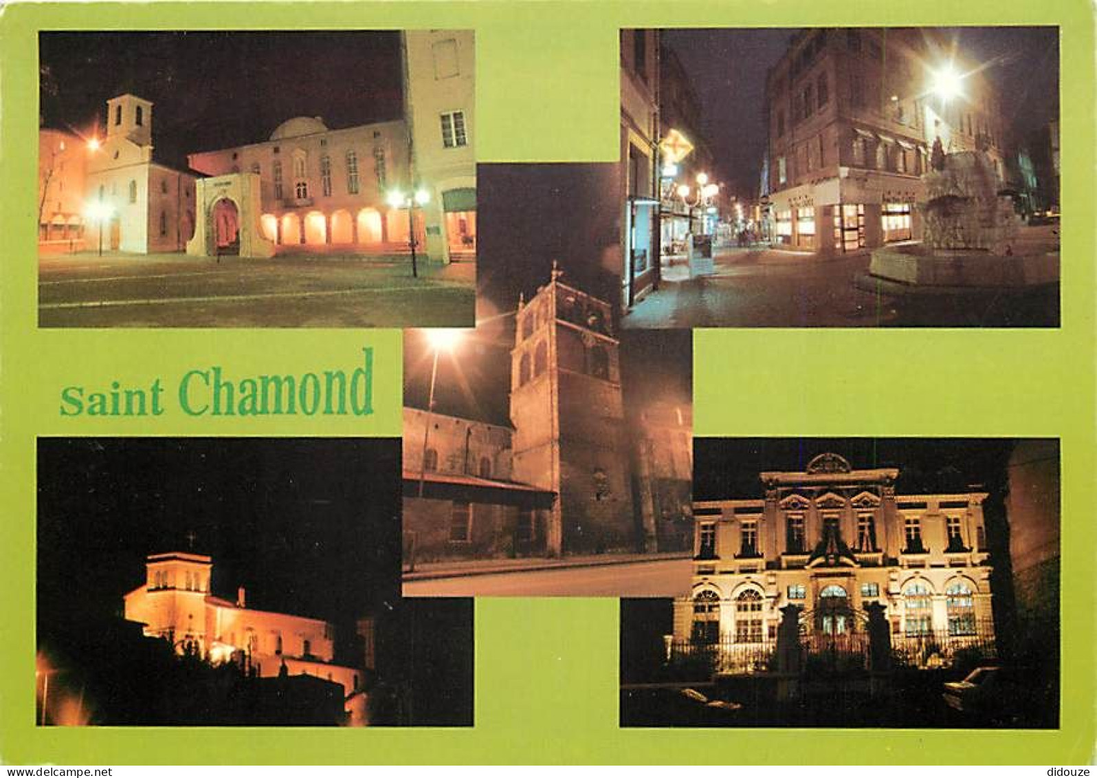 42 - Saint Chamond - Multivues - Vue De Nuit - Flamme Postale De Saint Chamond - CPM - Voir Scans Recto-Verso - Saint Chamond