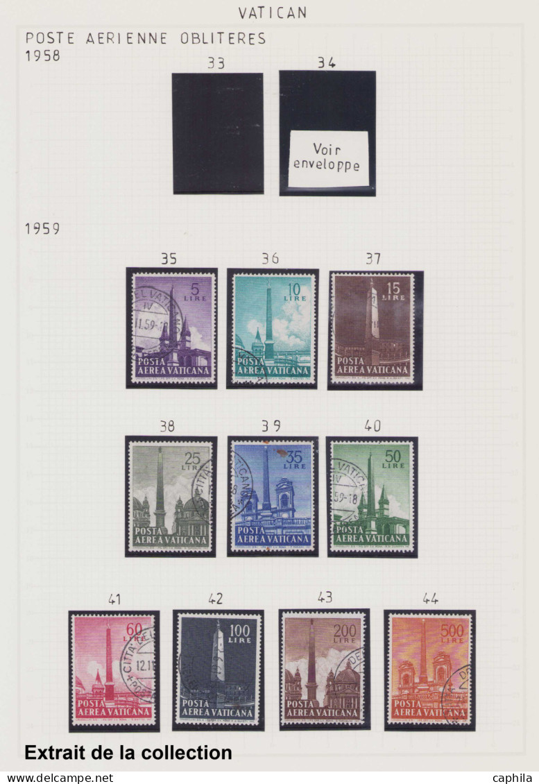 - VATICAN, 1929/1995, Oblitérés, entre le n°26/1003, dont complet n°26/746 + PA 1/82, en album Leuchtturm - Cote : 3700 