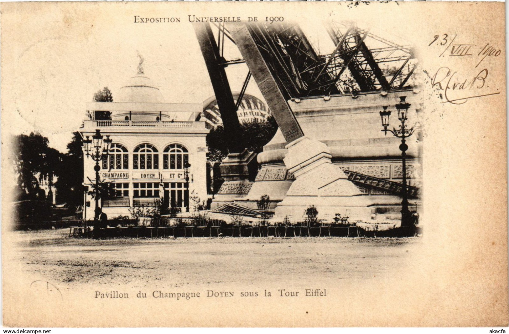 CPA EXPO 1900 Paris Pavillon Du Champagne Doyen Tour Eiffel (1390822) - Expositions
