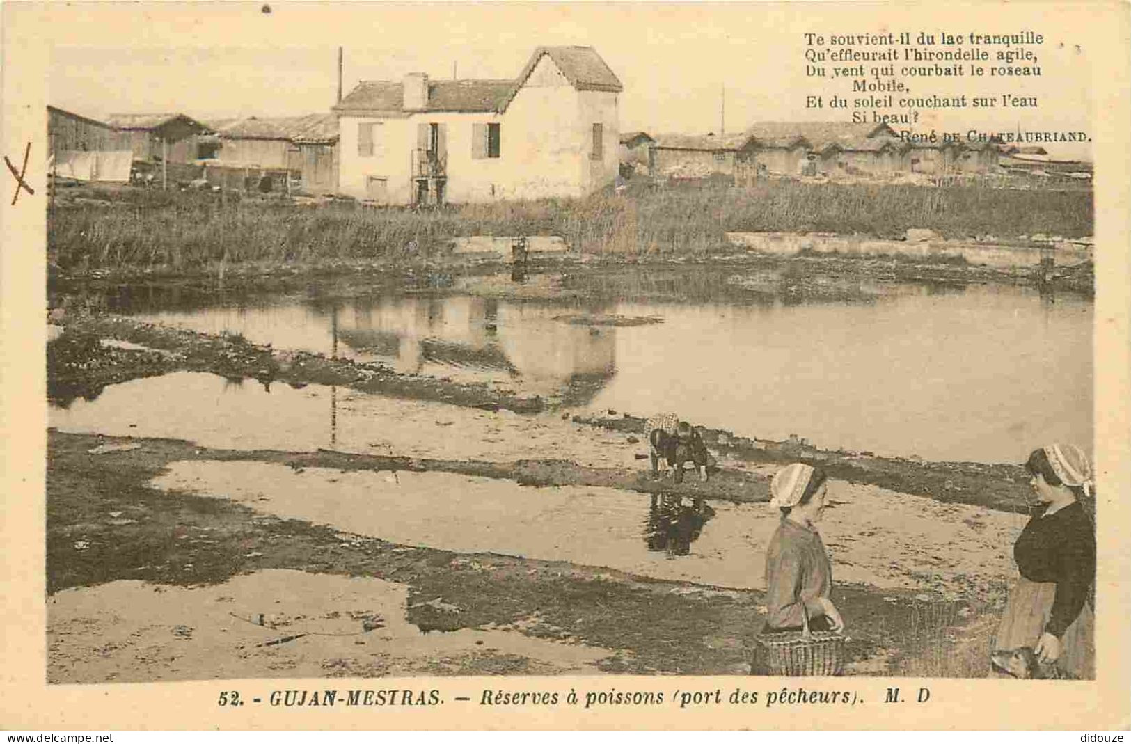 33 - Gujan Mestras - Réserves à Poissons - Port Des Pêcheurs - Animée - Correspondance - CPA - Voir Scans Recto-Verso - Gujan-Mestras