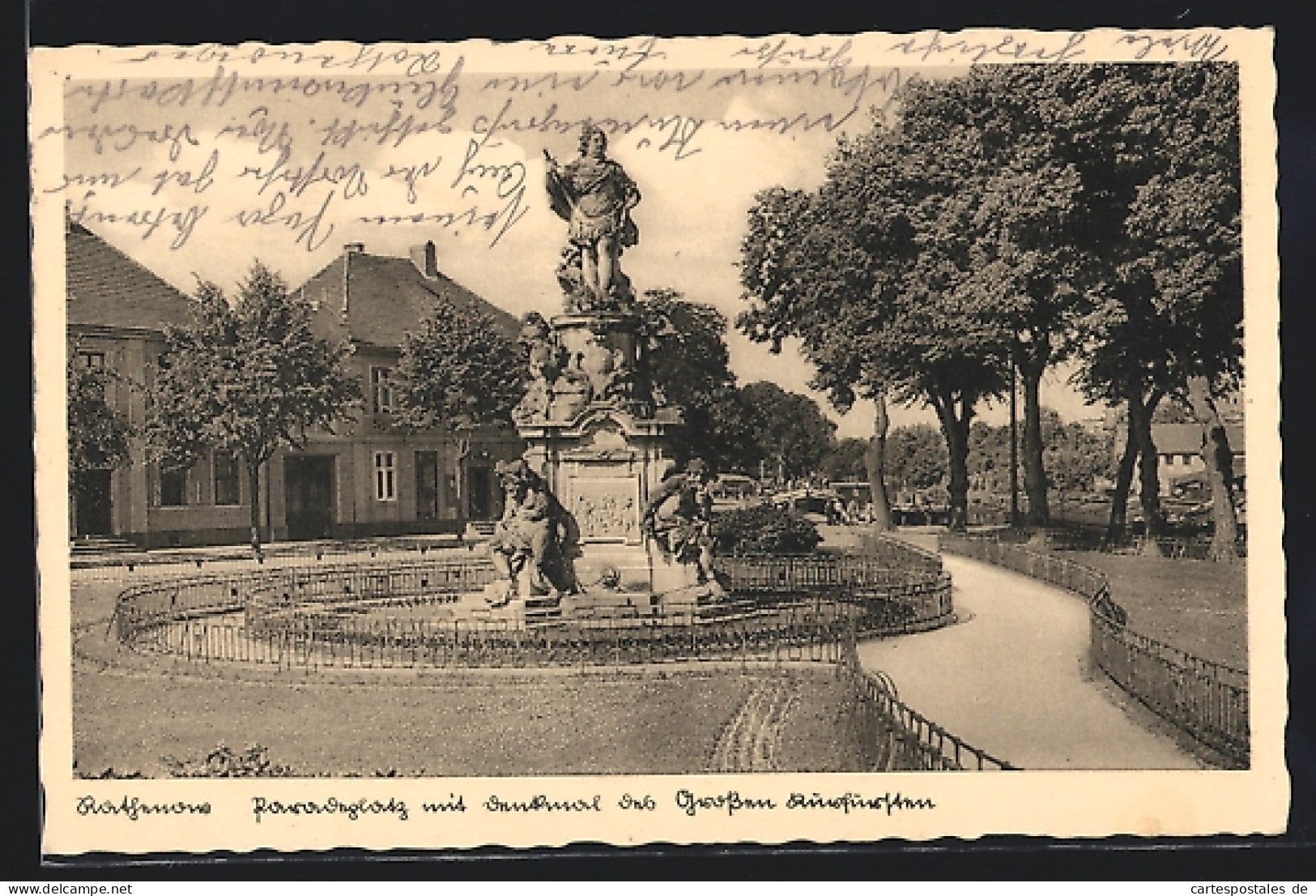 AK Rathenow, Paradeplatz Mit Denkmal Des Grossen Kurfürsten  - Rathenow