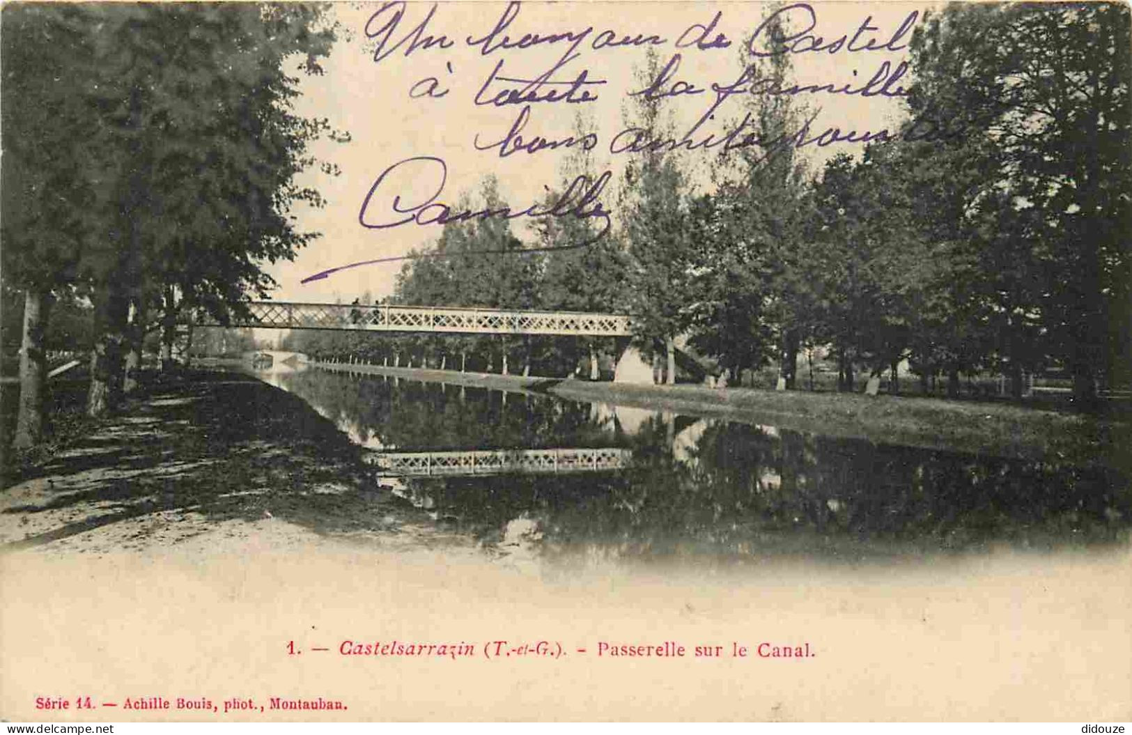 82 - Castelsarrasin - Passerelle Sur Le Canal - Précurseur - CPA - Voir Scans Recto-Verso - Castelsarrasin