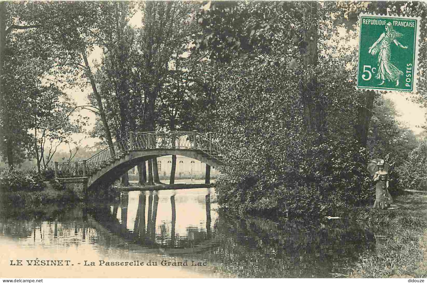 78 - Le Vésinet - La Passerelle Du Grand Lac - Animée - CPA - Voir Scans Recto-Verso - Le Vésinet