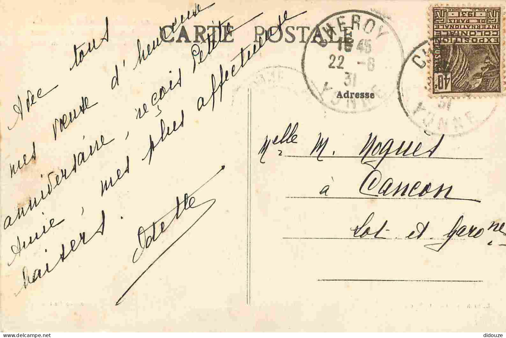 77 - Lorrez Le Bocage - Le Château - Partie Sud Est - CPA - Oblitération Ronde De 1931 - Voir Scans Recto-Verso - Lorrez Le Bocage Preaux