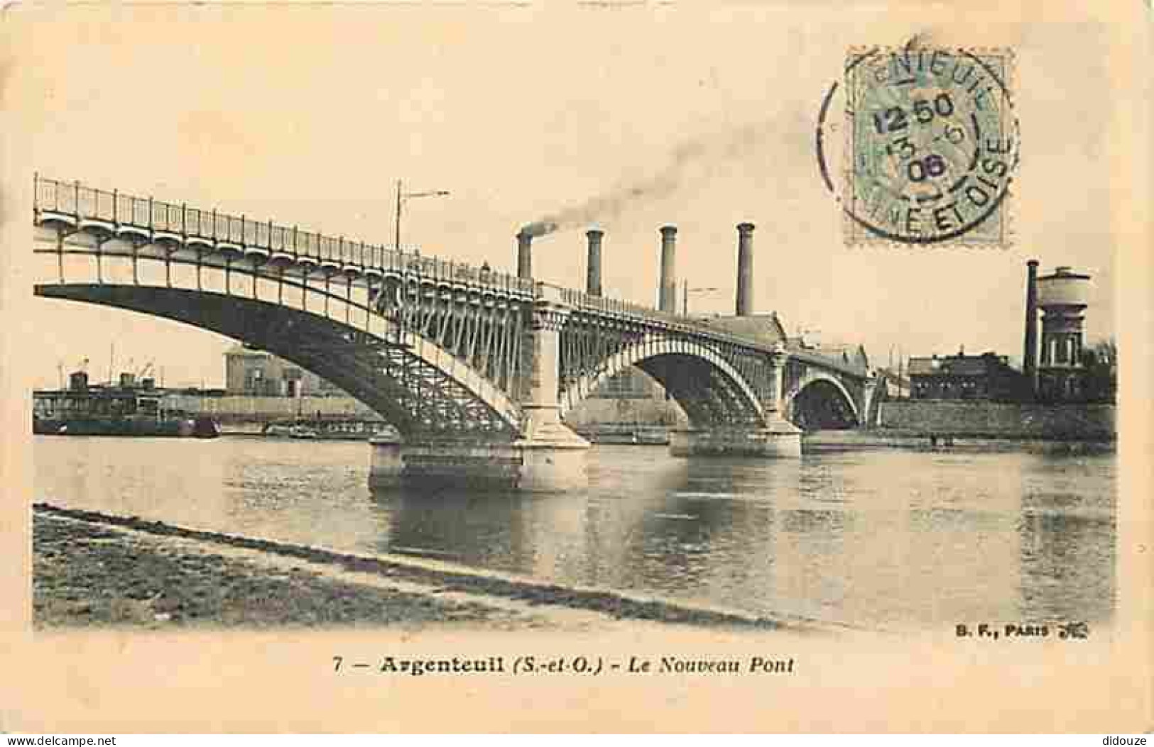 95 - Argenteuil - Le Nouveau Pont - Oblitération Ronde De 1906 - CPA - Voir Scans Recto-Verso - Argenteuil