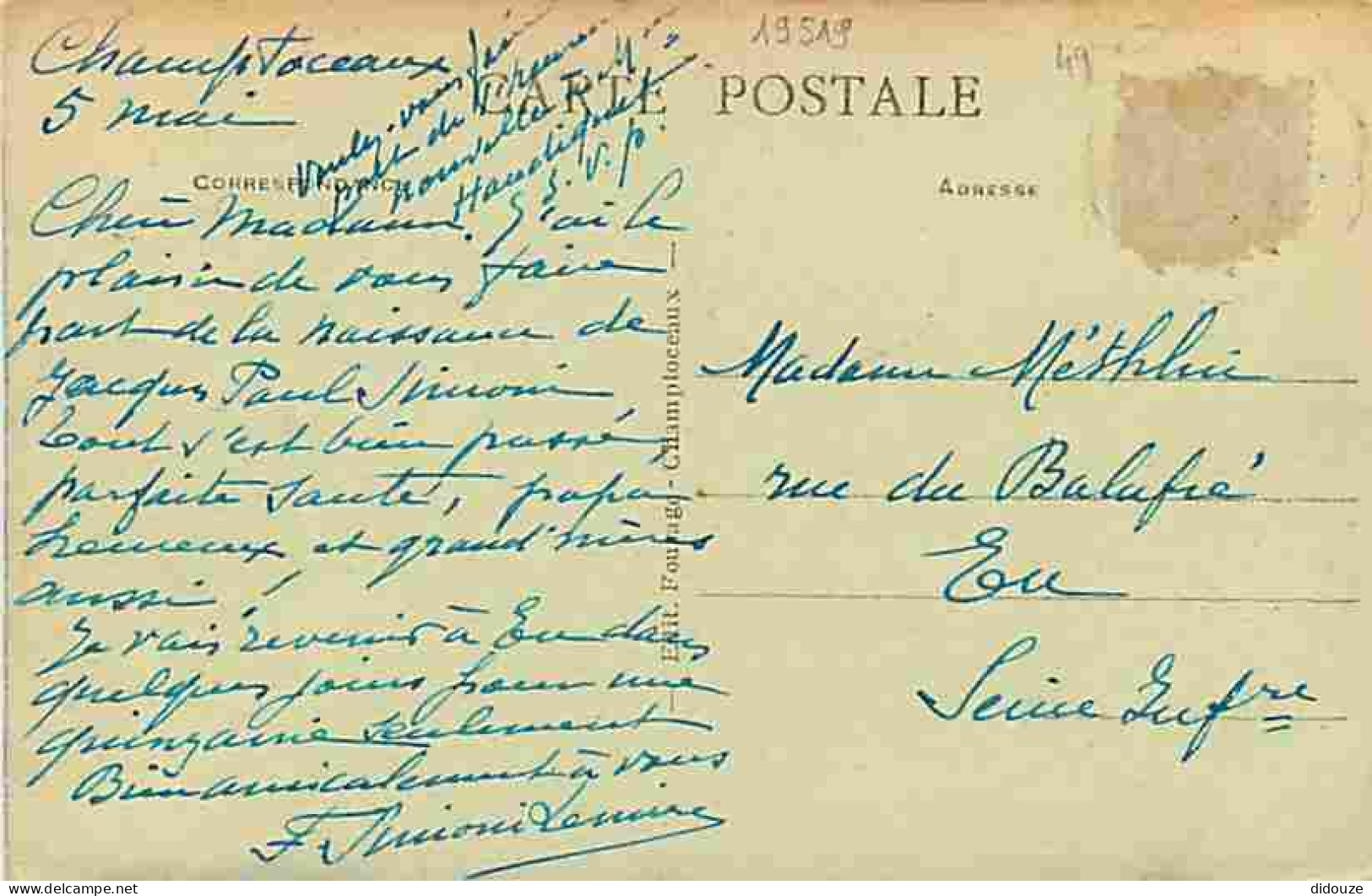 49 - Champoceaux - Le Cul Du Moulin - Les Restaurants - Correspondance - CPA - Voir Scans Recto-Verso - Champtoceaux