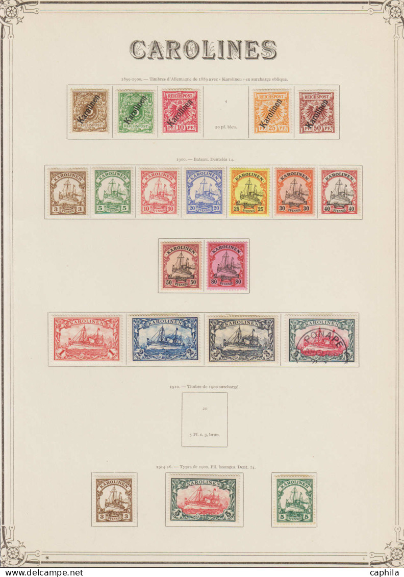 - CAROLINES OCCUPATION ALLEMANDE, 1899/1916, X, 19 = Obl., N° 1/3 + 5/19 + 21/23, En Pochette - Cote : 1000 € - Karolinen