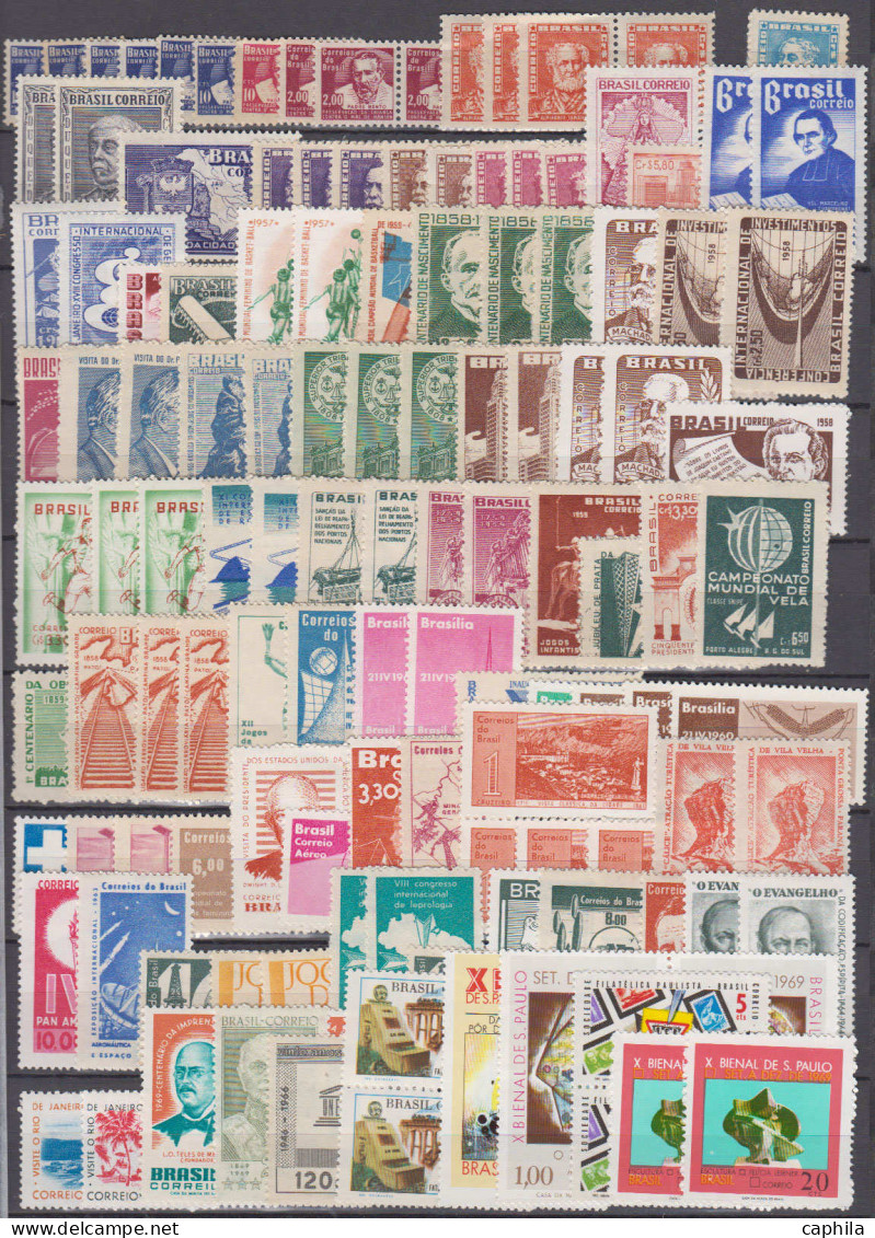 - BRÉSIL, 1960/1988, XX, Quelques Doubles Dont Blocs De 4, En Pochette - Cote : 2000 € - Colecciones & Series
