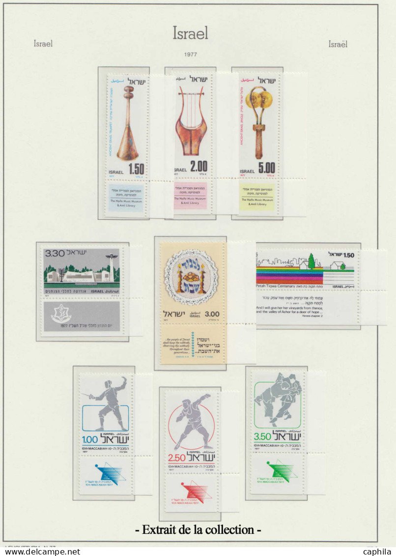 - ISRAEL, 1948/1979, XX, n° 10/754 + BF + PA, Tabs complets, en album Leuchtturm - Cote : 15000 €