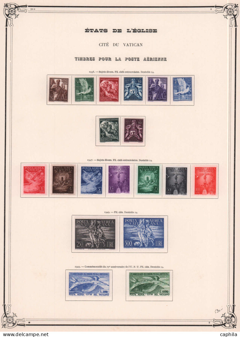 - VATICAN, 1929/1955, X, 1 série Obl, n° 26/213 + A 1/23 + Exp 1/14, en pochette - Cote : 3540 €