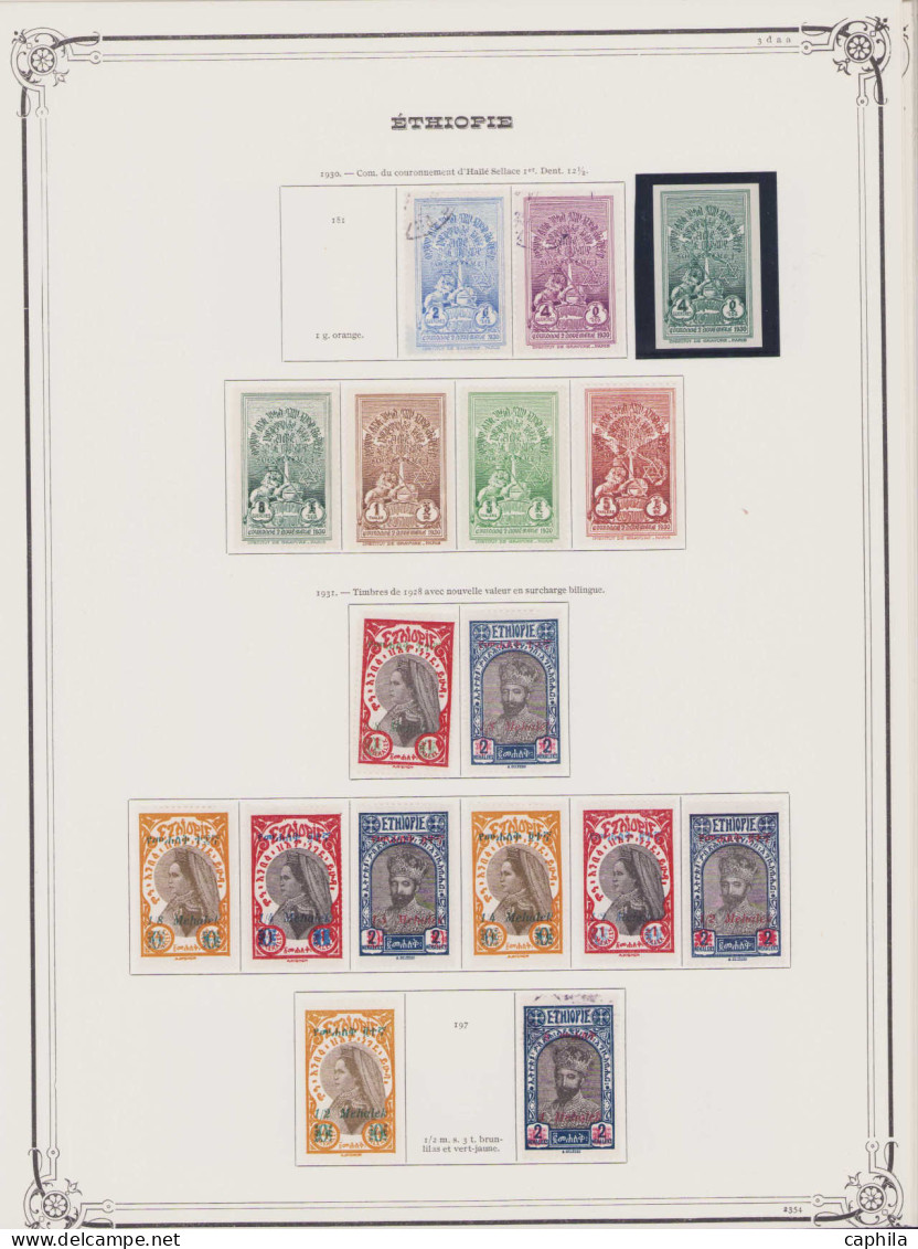 - ETHIOPIE, 1894/1936, X, O, Dont variétés de surcharge, en pochette - Cote : 5700 €