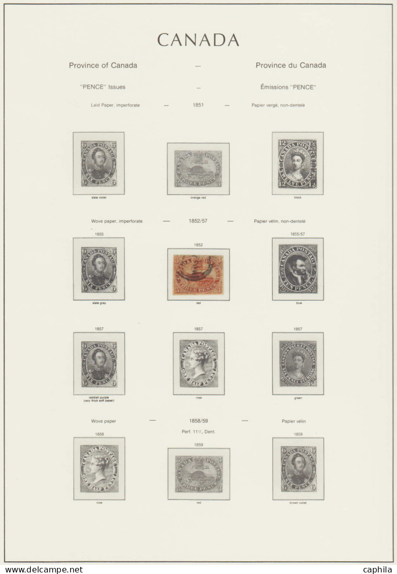 - CANADA, 1852/1951, XX, X, Obl, Sur Feuilles Leuchtturm, En Pochette - Cote : 8600 € - Collezioni