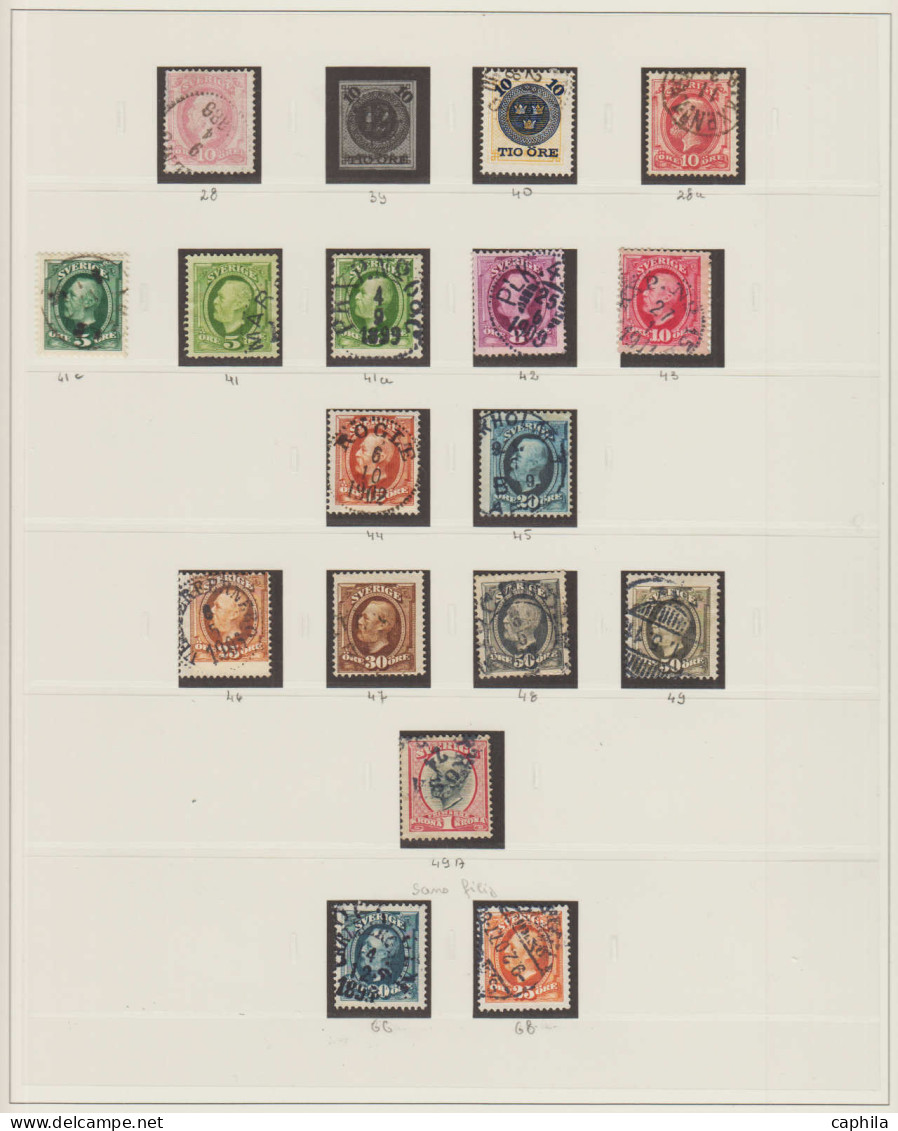 - SUEDE, 1855/1936, Oblitérés, Qques Neufs, En Feuilles Safe, En Pochette - Cote : 1500 € - Collections