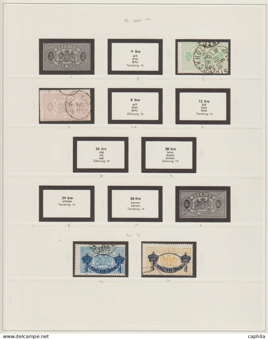 - SUEDE, 1855/1936, oblitérés, qques neufs, en feuilles Safe, en pochette - Cote : 1500 €